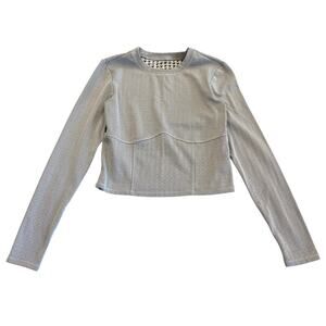 M3-30 VUORI Women's Ribbed Crop Top Gray Small